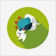Valentine's Day lover bird flat icon with long shadow eps10 N108