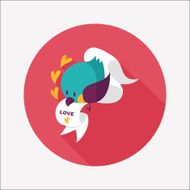Valentine's Day lover bird flat icon with long shadow eps10 N110