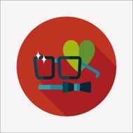Valentine's day man costume flat icon with long shadow eps10 N13
