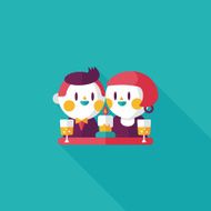 Valentine's day couple flat icon with long shadow eps10 N79