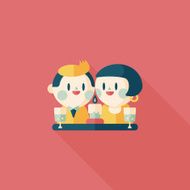 Valentine's day couple flat icon with long shadow eps10 N80