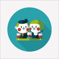 Valentine's day couple flat icon with long shadow eps10 N81
