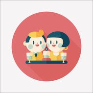 Valentine's day couple flat icon with long shadow eps10 N84