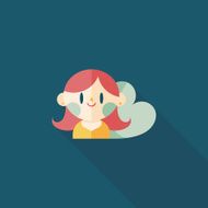 valentine&#039;s day girl flat icon with long shadow eps10 N26