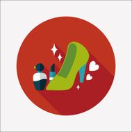 valentine&#039;s day girl costume flat icon with long shadow eps10 N13