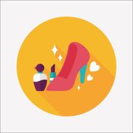 valentine&#039;s day girl costume flat icon with long shadow eps10 N15