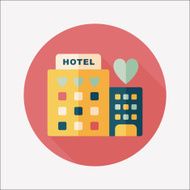 Valentine's day hotel flat icon with long shadow eps10 N34
