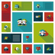 Valentine&lsquo;s Day ui flat design background set eps10 N2