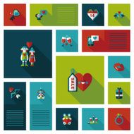 Valentine&lsquo;s Day ui flat design background set eps10 N3