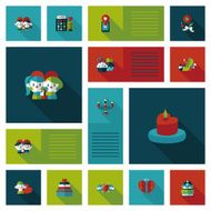 Valentine&lsquo;s Day ui flat design background set eps10 N4