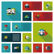 Valentine&lsquo;s Day ui flat design background set eps10 N5