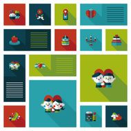 Valentine&lsquo;s Day ui flat design background set eps10 N10
