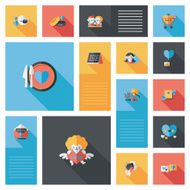 Valentine&lsquo;s Day ui flat design background set eps10 N14