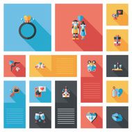 Valentine&lsquo;s Day ui flat design background set eps10 N18