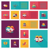 Valentine&lsquo;s Day ui flat design background set eps10 N24
