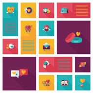 Valentine&lsquo;s Day ui flat design background set eps10 N25
