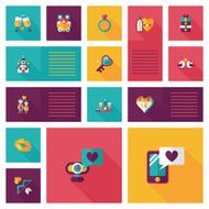 Valentine&lsquo;s Day ui flat design background set eps10 N31
