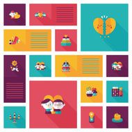 Valentine&lsquo;s Day ui flat design background set eps10 N32