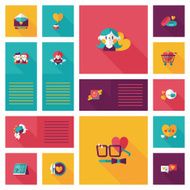 Valentine&lsquo;s Day ui flat design background set eps10 N33