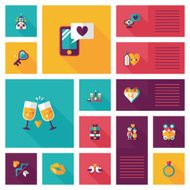 Valentine&lsquo;s Day ui flat design background set eps10 N34