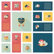 Valentine&lsquo;s Day ui flat design background set eps10 N36