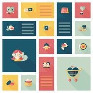 Valentine&lsquo;s Day ui flat design background set eps10 N39