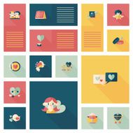 Valentine&lsquo;s Day ui flat design background set eps10 N45