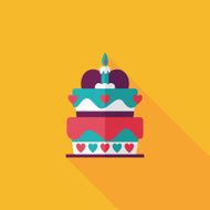Valentine's Day cake flat icon with long shadow eps10 N43