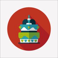 Valentine's Day cake flat icon with long shadow eps10 N45