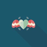 Valentine&#039;s Day love heart flat icon with long shadow eps10 N56