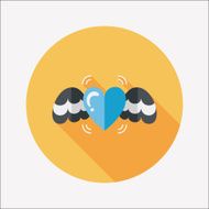 Valentine&#039;s Day love heart flat icon with long shadow eps10 N58