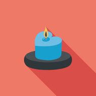 Valentine&#039;s Day candle flat icon with long shadow eps10 N67