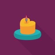 Valentine&#039;s Day candle flat icon with long shadow eps10 N68