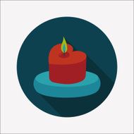 Valentine&#039;s Day candle flat icon with long shadow eps10 N70