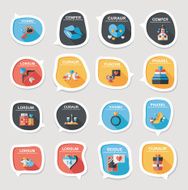 Valentine&#039;ÂÂs Day speech bubble banner flat design background N20