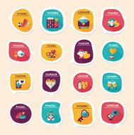 Valentine&#039;ÂÂs Day speech bubble banner flat design background N32