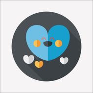 Valentine&#039;s Day love heart flat icon with long shadow eps10 N66