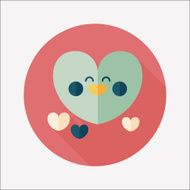 Valentine&#039;s Day love heart flat icon with long shadow eps10 N68