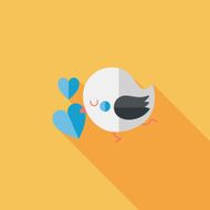 Valentine's Day lover bird flat icon with long shadow eps10 N113