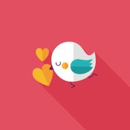 Valentine's Day lover bird flat icon with long shadow eps10 N114