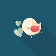 Valentine's Day lover bird flat icon with long shadow eps10 N115