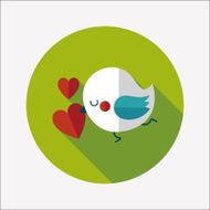 Valentine's Day lover bird flat icon with long shadow eps10 N116