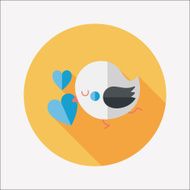 Valentine's Day lover bird flat icon with long shadow eps10 N117
