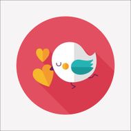 Valentine's Day lover bird flat icon with long shadow eps10 N118