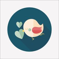 Valentine's Day lover bird flat icon with long shadow eps10 N119