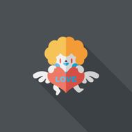 Valentine&#039;s Day cupid flat icon with long shadow eps10 N24