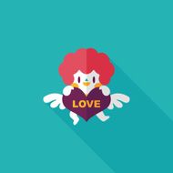 Valentine&#039;s Day cupid flat icon with long shadow eps10 N25