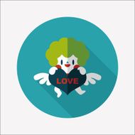 Valentine&#039;s Day cupid flat icon with long shadow eps10 N27