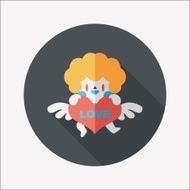 Valentine&#039;s Day cupid flat icon with long shadow eps10 N28
