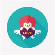 Valentine&#039;s Day cupid flat icon with long shadow eps10 N29